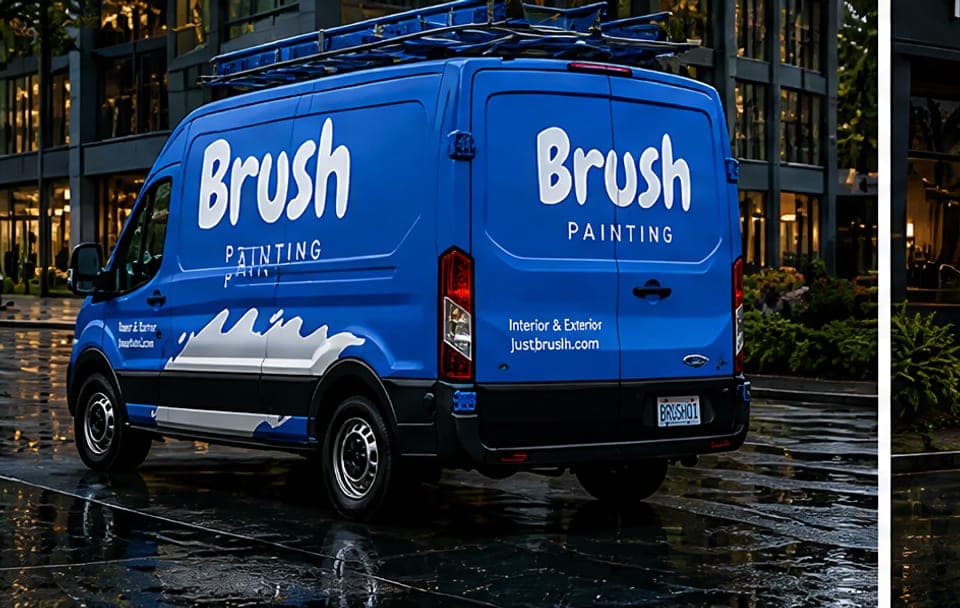 A Brush painting van in downtown Vancouver